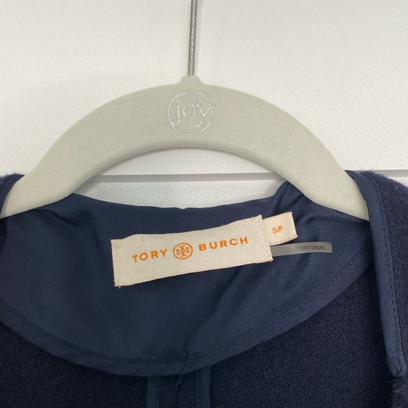 Tory Burch wrapped wool coat XS/S, Navy + multiple colors - Picture 7 of 8